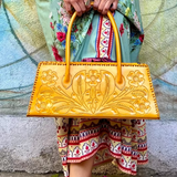 The Abby| Floral Hand-Tooled Leather Clutch & Crossbody