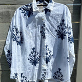 Relaxed Boyfriend Shirt - Cameo Floral True Navy