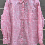Good Boyfriend Shirt Floral Escape Tickled Pink Fuchsia