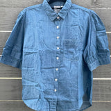 Good Girlfriend Shirt Puff Sleeve Chambray