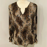 Redeux: Multicolor Brown Top with Cinched Waist