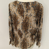Redeux: Multicolor Brown Top with Cinched Waist
