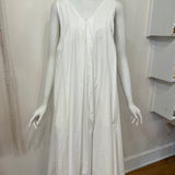 Redeux: V Neck Pleated White Sleeveless Dress