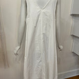 Redeux: V Neck Pleated White Sleeveless Dress