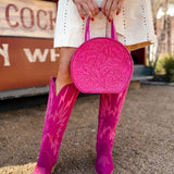 The Dixie| Hand-Tooled Leather Canteen Handbag
