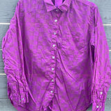 Good Boyfriend Shirt - Checkerboard Overdye Magenta on Natural