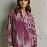 Good Boyfriend Shirt - Tuscan Stripe Plum