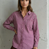 Good Boyfriend Shirt - Tuscan Stripe Plum