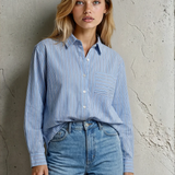 Good Boyfriend Shirt - Tuscan Stripe Cornflower Blue