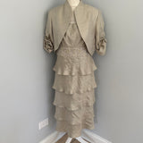 Redeux: Tan Ruffled Dress with Jacket