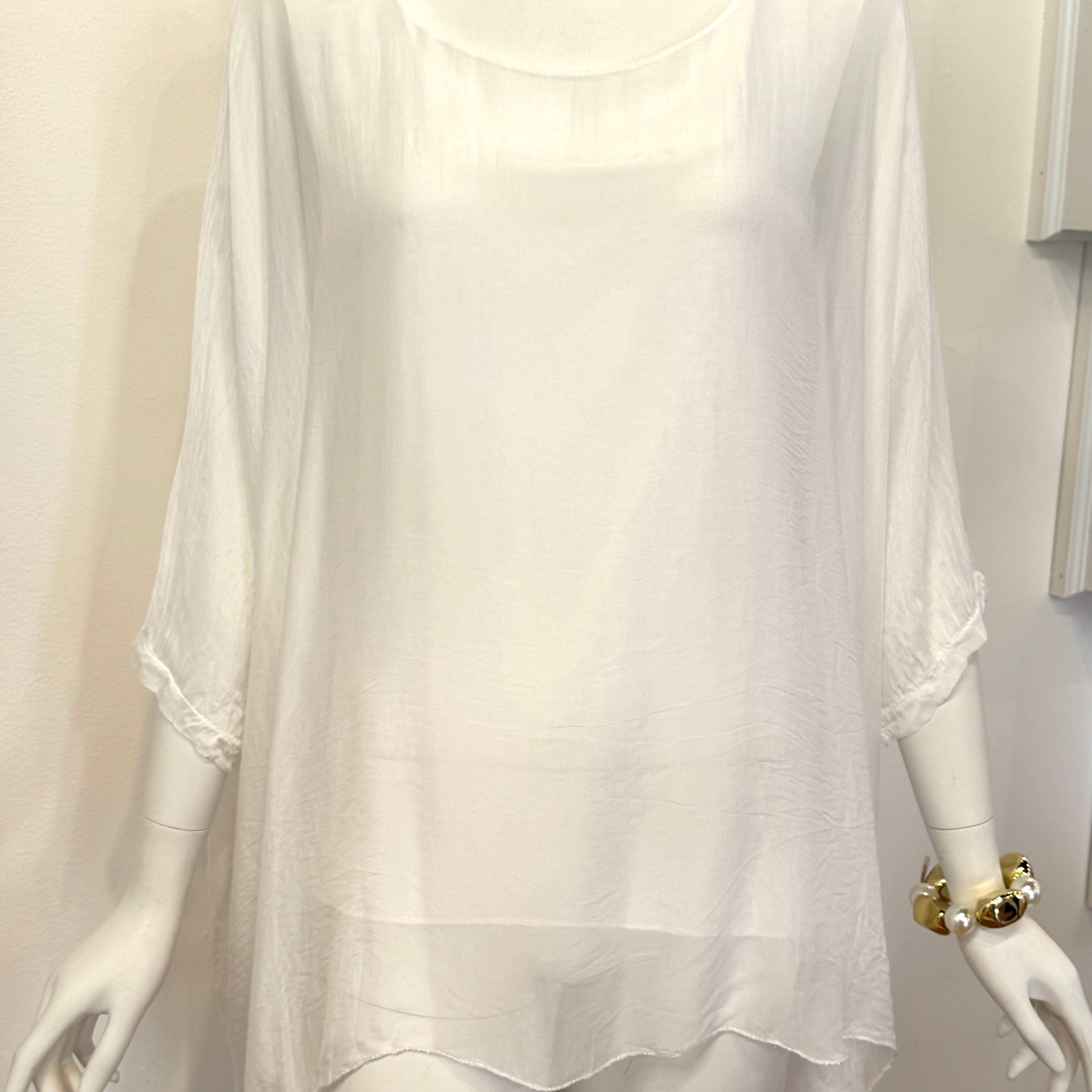 Flowy Silk Top with Lining: One Size - multiple colors