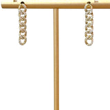 10K Link Earrings with Diamonds