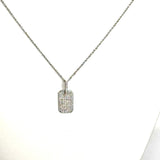Mini Diamond Dog Tag & 14K White Gold Necklace