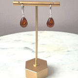 Short Oval Amber Earrings