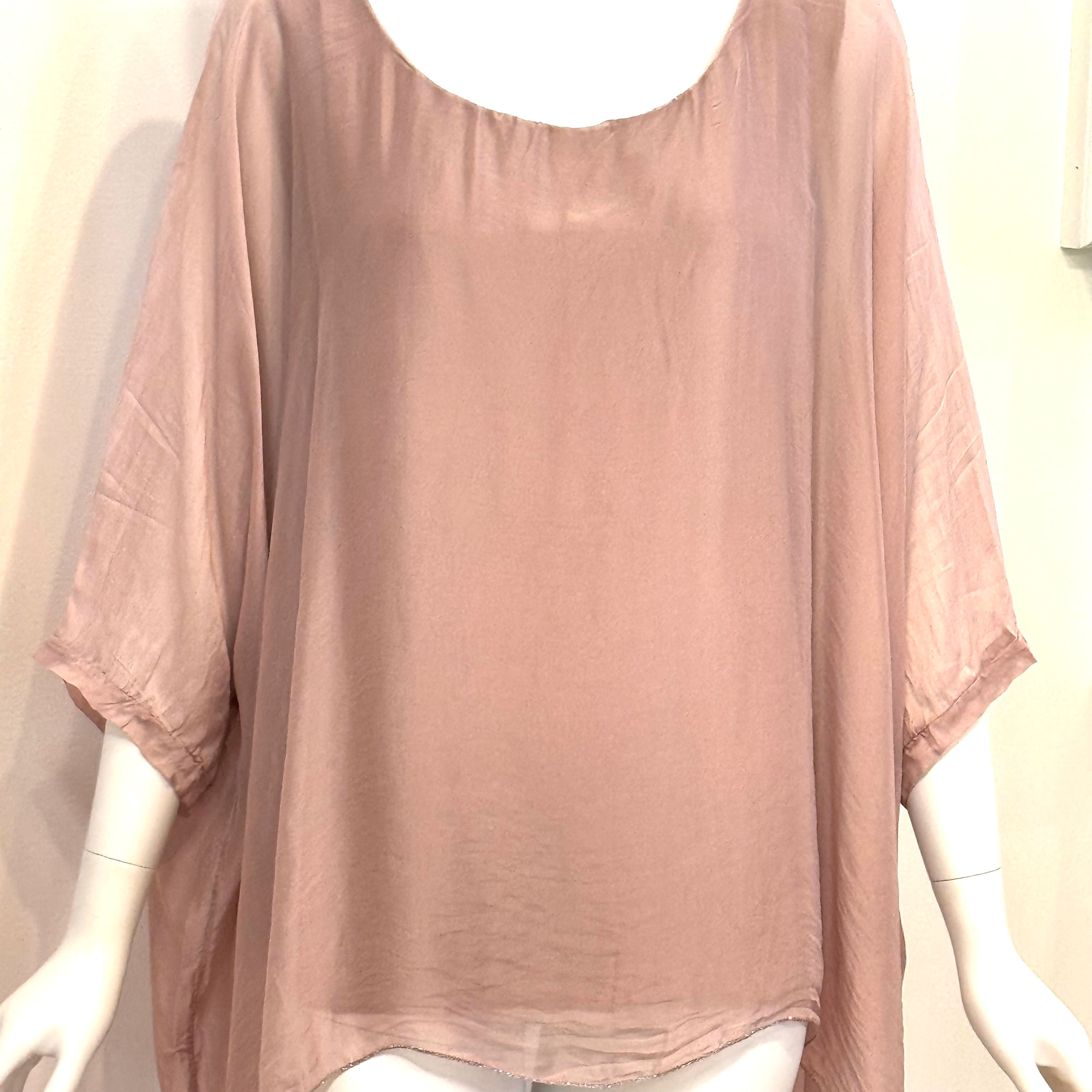 Flowy Silk Top with Lining – One Size - multiple colors