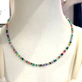 Mixed Colored 4Mm Opals Short Necklace