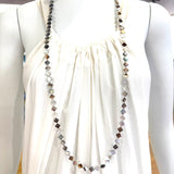 Brown Shell Clover Long Necklace