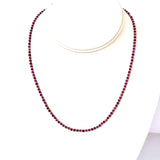 Faceted Ruby Necklace with 24K Gold Glass Beads