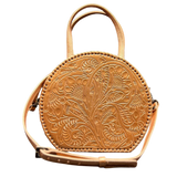 The Dixie| Hand-Tooled Leather Canteen Handbag