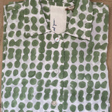 Relaxed Boyfriend Shirt Messy Dot - Watercress