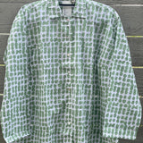 Relaxed Boyfriend Shirt Messy Dot - Watercress