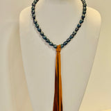 Small Surf and Turf: Pearls and Deer Hide Short Necklace