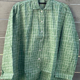 Relaxed Boyfriend Shirt Messy Dot - Overdye Watercress
