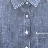 Good Boyfriend Shirt - Short Sleeve Chambray Dark Denim Wash