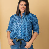 Good Boyfriend Shirt - Indigo Chevron