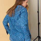 Good Boyfriend Shirt - Indigo Chevron