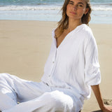 Kaya Buttoned Blouse - White
