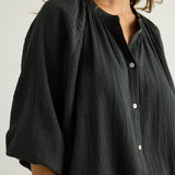 Kaya Buttoned Blouse - Charcoal