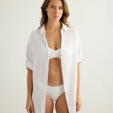 Kaya Oversized Shirt Dress - White
