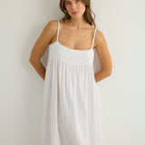 Kaya Smocked Maxi Dress - White