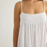 Kaya Smocked Maxi Dress - White