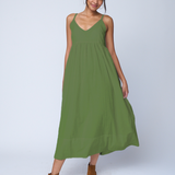 Hamptons Linen Dress - Olive