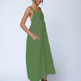 Hamptons Linen Dress - Olive