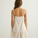 Liv Mini Ruffle Dress - White Stripes