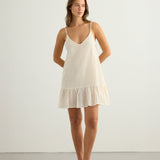 Liv Mini Ruffle Dress - White Stripes