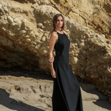 Nora Halter Maxi Dress - Black