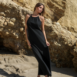 Nora Halter Maxi Dress - Black