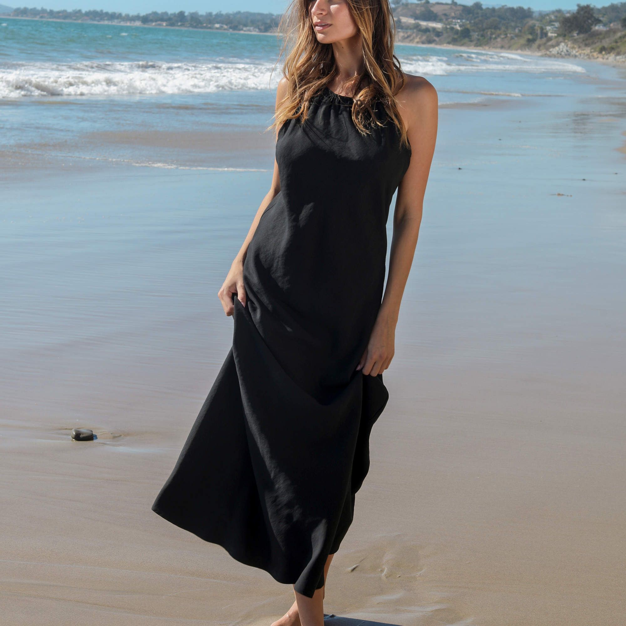 Nora Halter Maxi Dress - Black