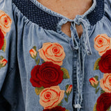 Denim and Rose Top