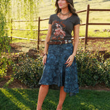 Denim Rose Skirt
