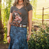 Denim Rose Skirt