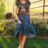 Denim Rose Skirt
