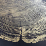 San Francisco Redwood. Gold and Black, 36x48 Inches. Original Signed artwork made from Real Redwood