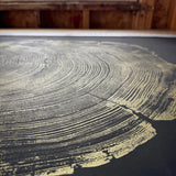 San Francisco Redwood. Gold and Black, 36x48 Inches. Original Signed artwork made from Real Redwood