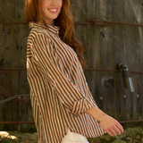 Good Boyfriend Shirt - Tuscan Stripe Chocolate