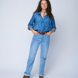 Good Boyfriend Shirt - Indigo Chevron